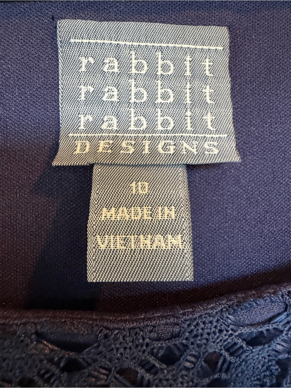 Rabbit Rabbit Rabbit Navy Crochet Midi Dress - Picture 3 of 3